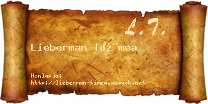 Lieberman Tímea névjegykártya